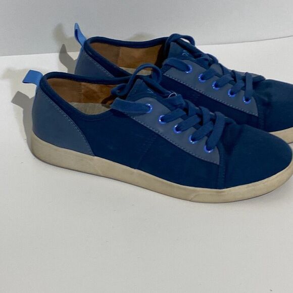 Vionic Pisces Blue Canvas Sneakers Lace Up Casual Shoes - Women's Size Size 8 - Picture 2 of 9